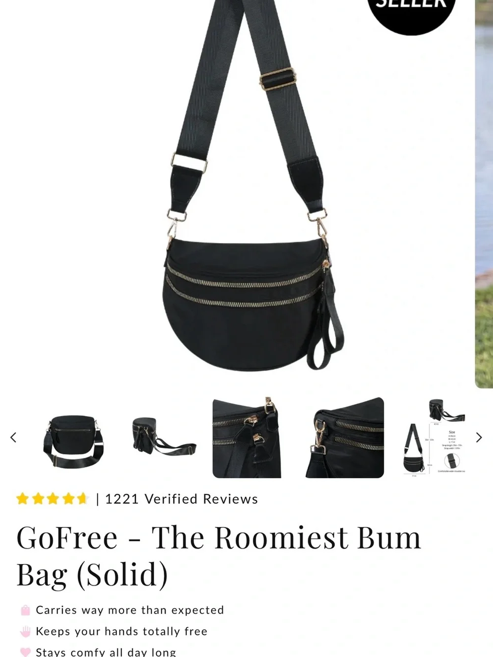 EMMAFY GoFree Crossbody Solid Black